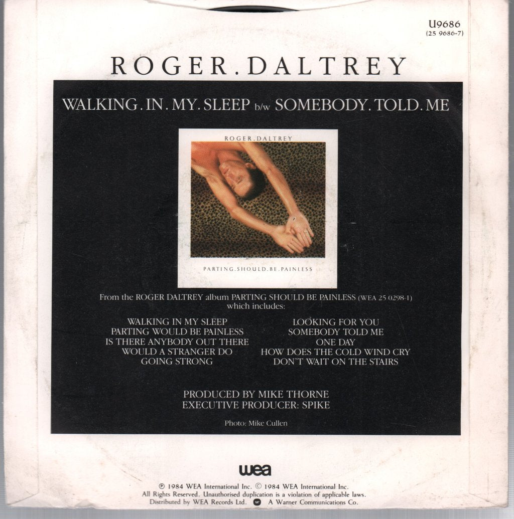 Roger Daltrey - Walking In My Sleep - 7 Inch