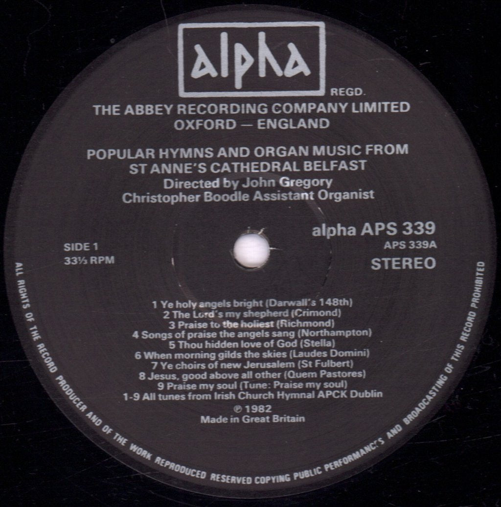 st anne's cathedral belfast - popular hymns and organ music vol 1 - Lp