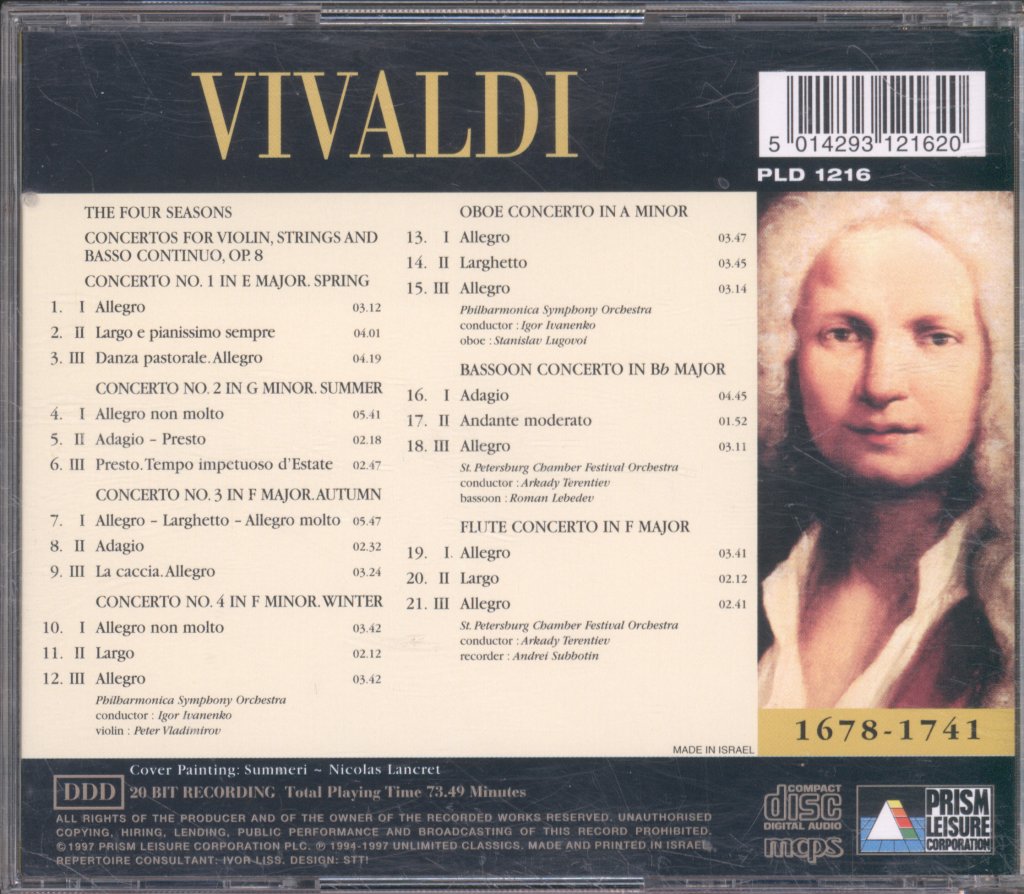 Philharmonica Symphony Orchestra - Vivaldi -  Four Seasons - Cd
