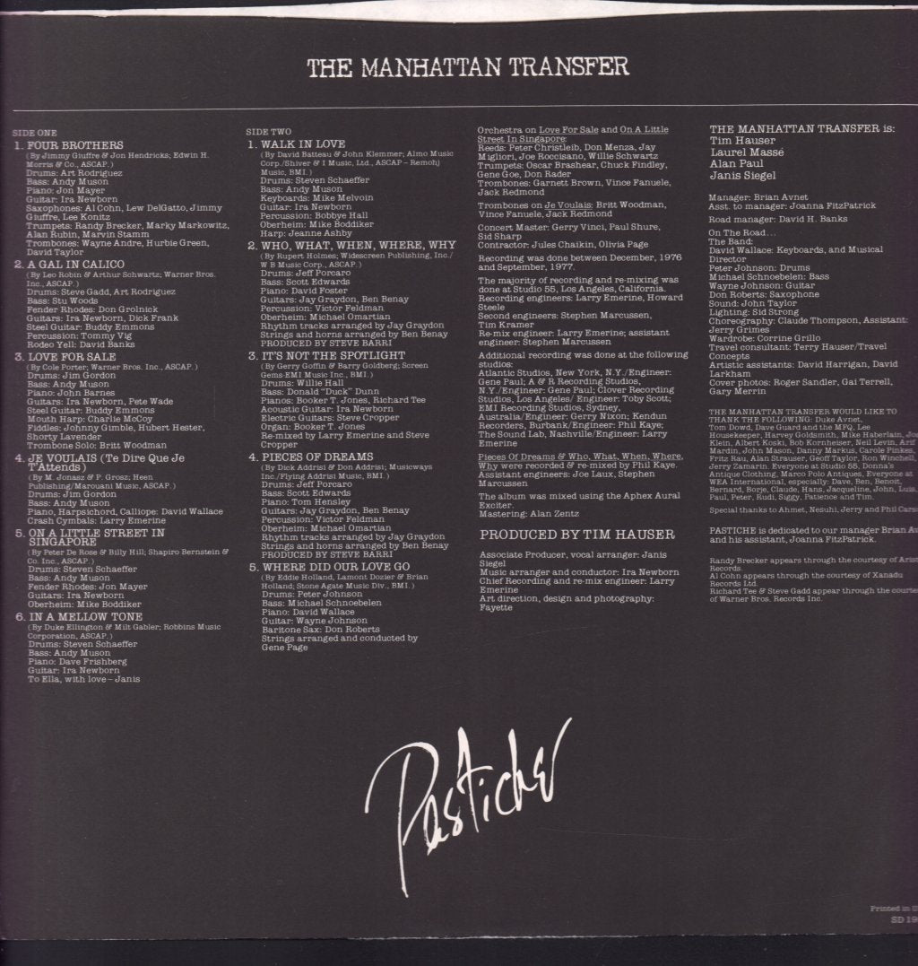 Manhattan Transfer - Pastiche - Lp
