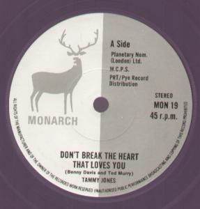 Tammy Jones - Don't Break The Heart That Loves You - 7 Inch