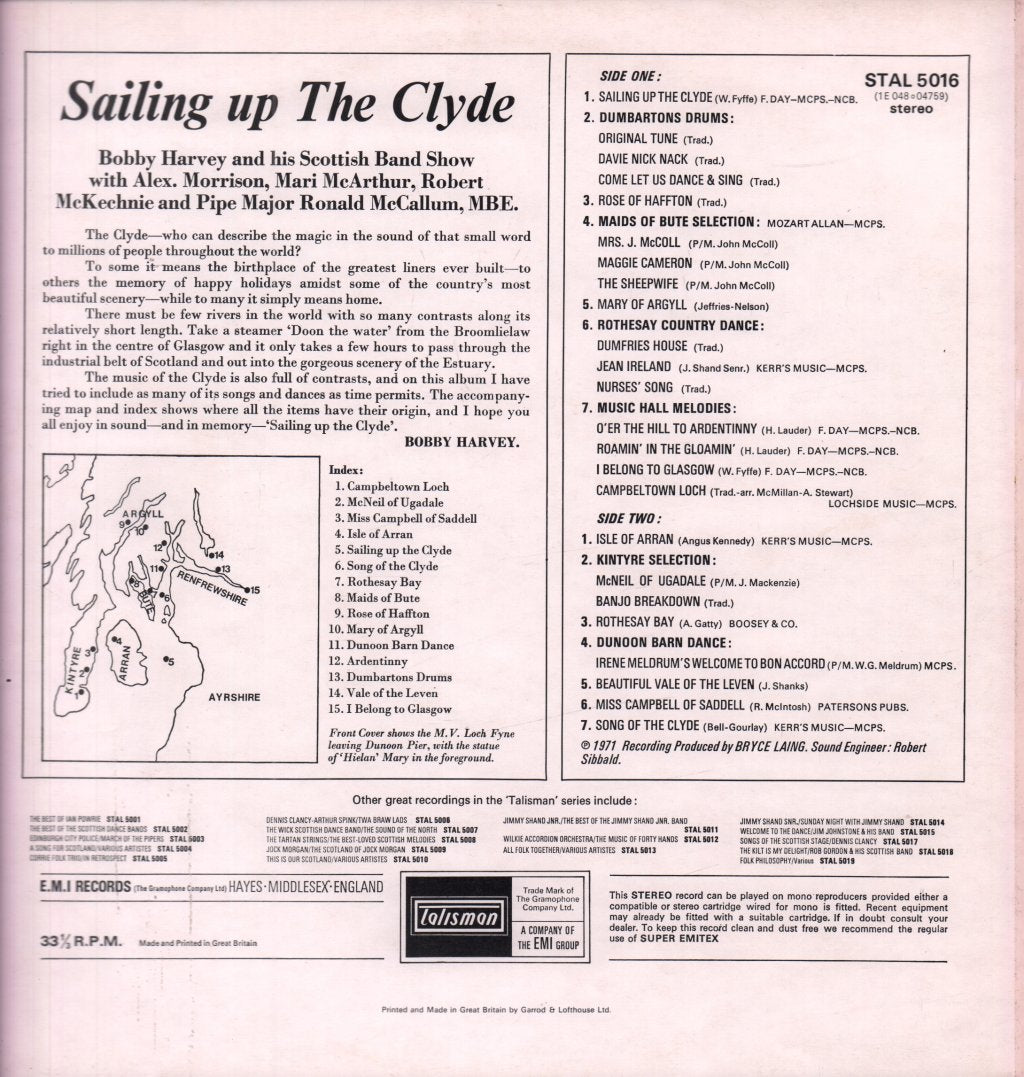 Bobby Harvey And His Scottish Band Show - Sailing Up The Clyde - Lp
