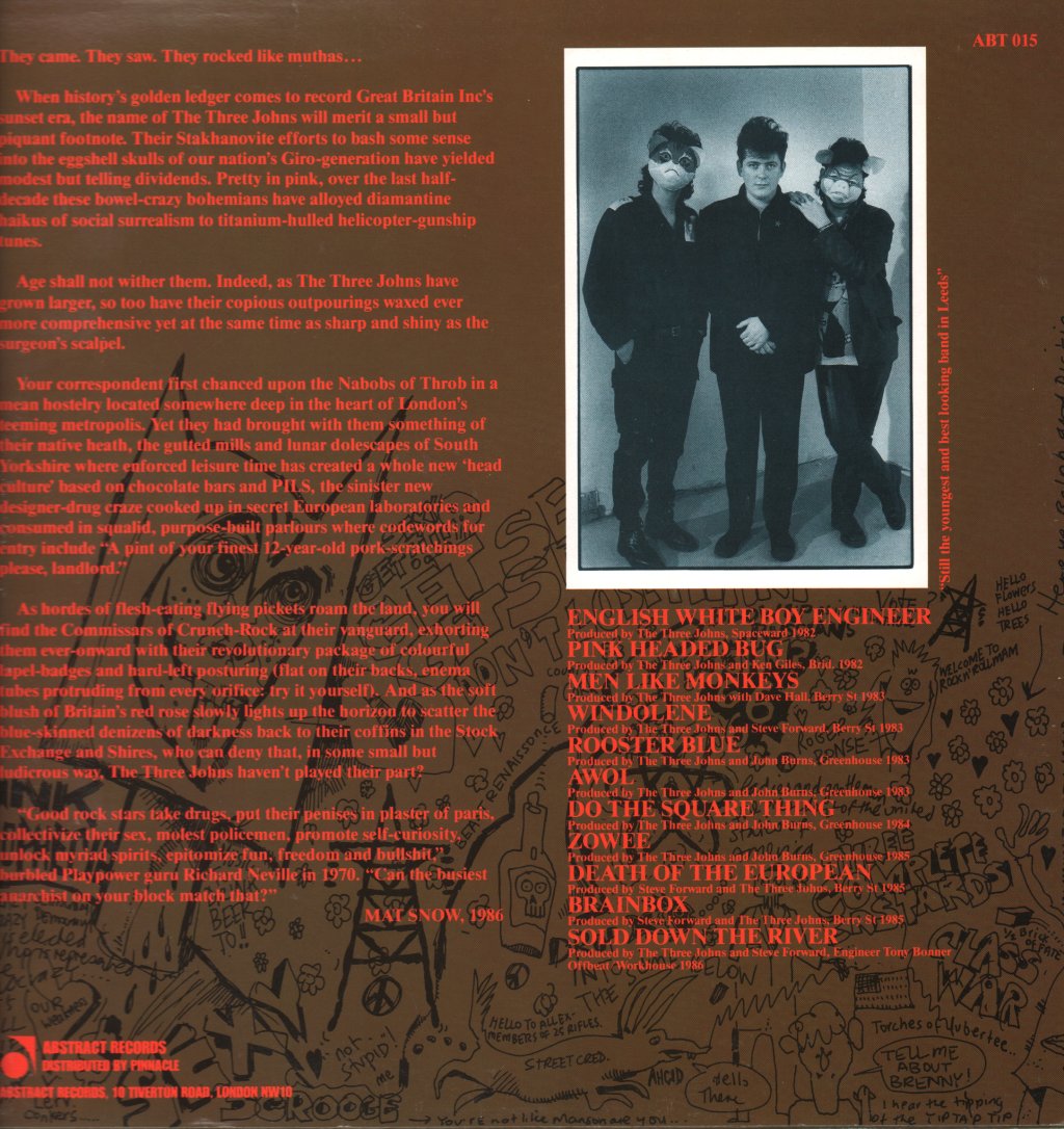 Three Johns - (Crime Pays…Rock And Roll In The) Demonocracy - The Singles 1982-1986 - Lp