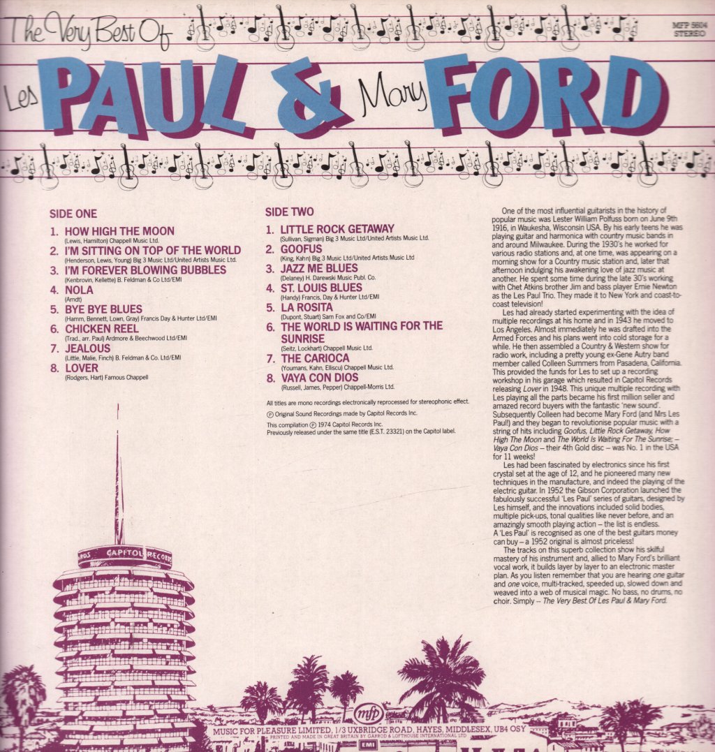 Les Paul And Mary Ford - Very Best Of - Lp