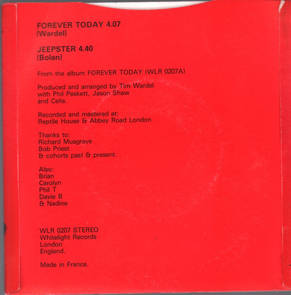 Tim Wardel And The Just - Forever Today - 7 Inch