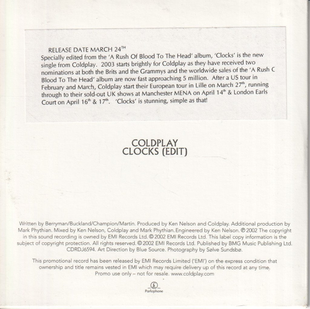 Coldplay - Clocks - Cd
