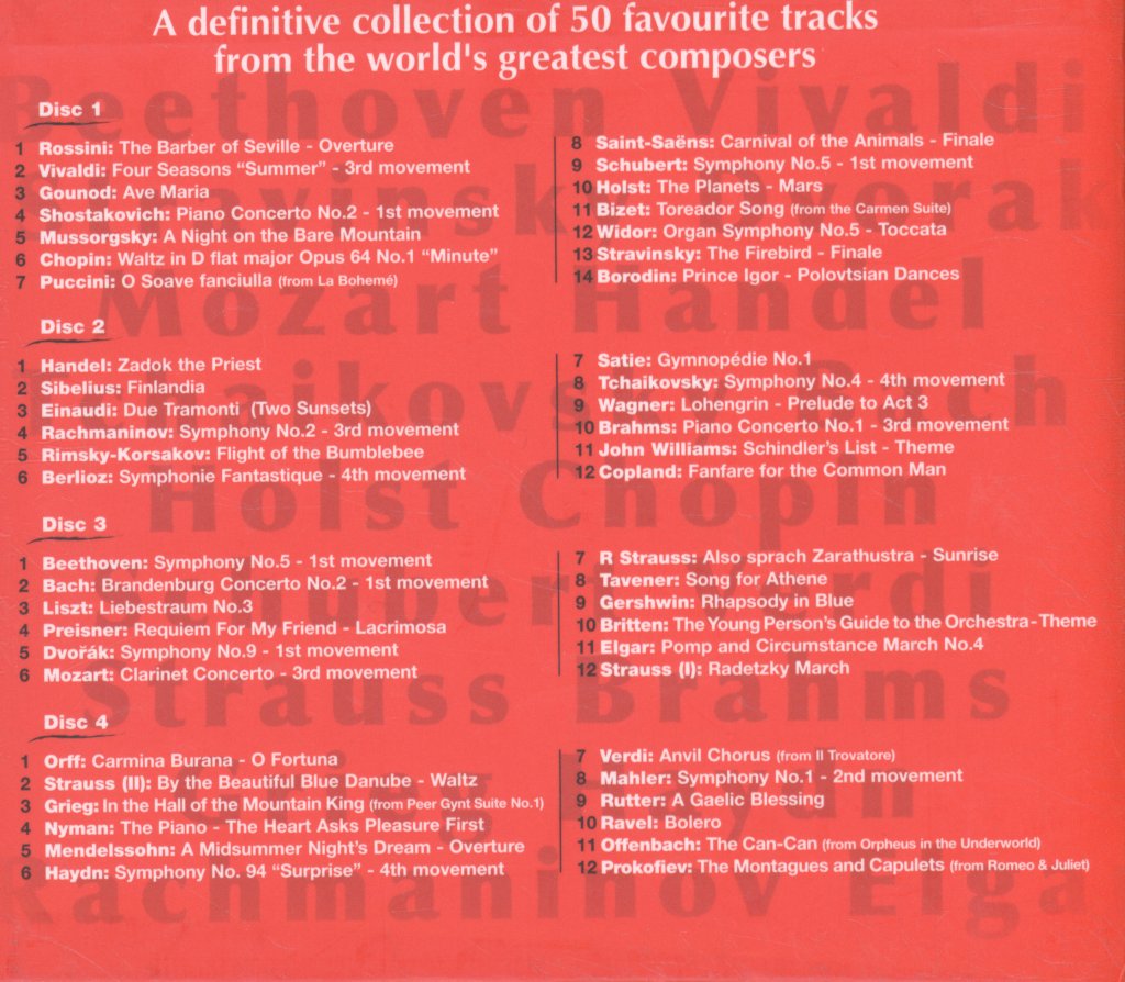 Various Artists - Classic FM Hall Of Fame - The Great Composers - Cd Set