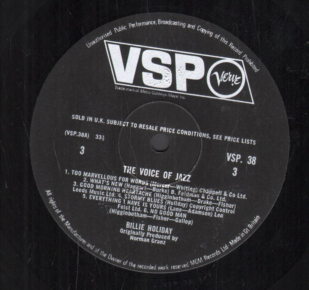 Billie Holiday - Voice Of Jazz - Double Lp