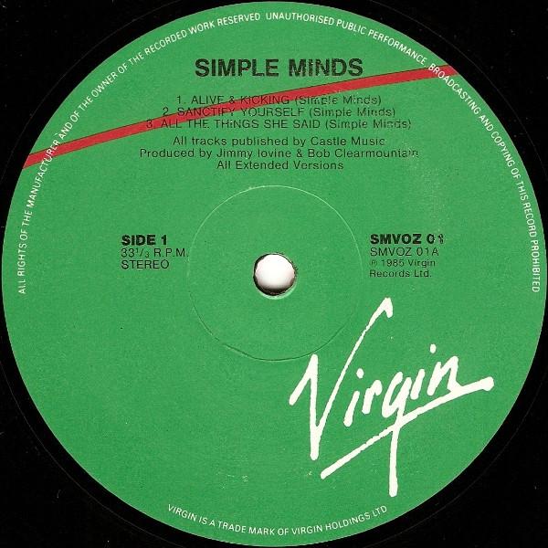 Simple Minds - Alive And Kicking (84/85/86) - 12 Inch