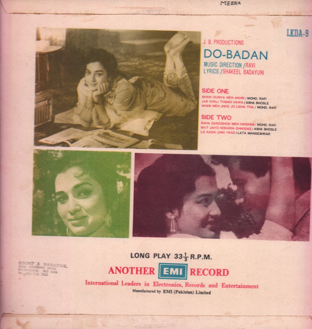 Ravi, Shakeel Badayuni - Do-Badan - Lp