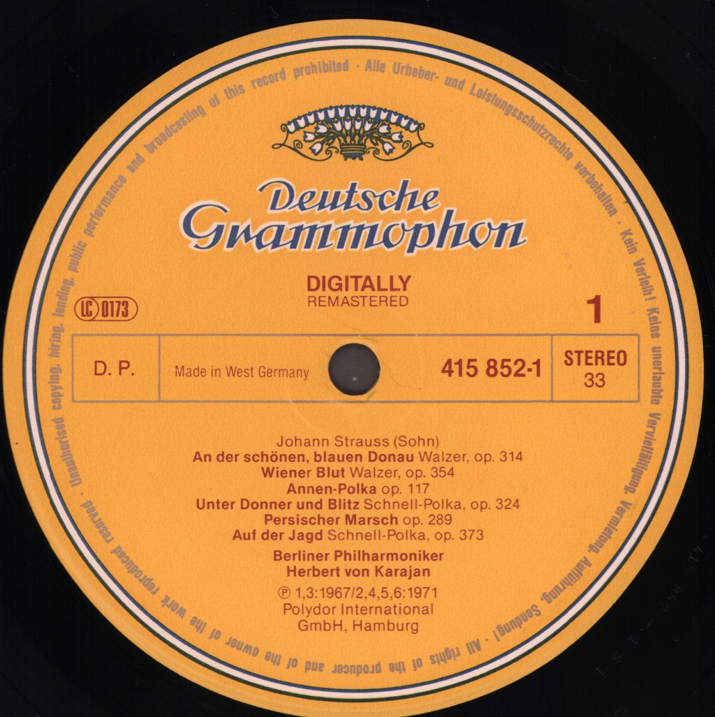 Herbert Von Karajan / Berliner Philharmoniker - Strauss waltzes polkas marches - Lp
