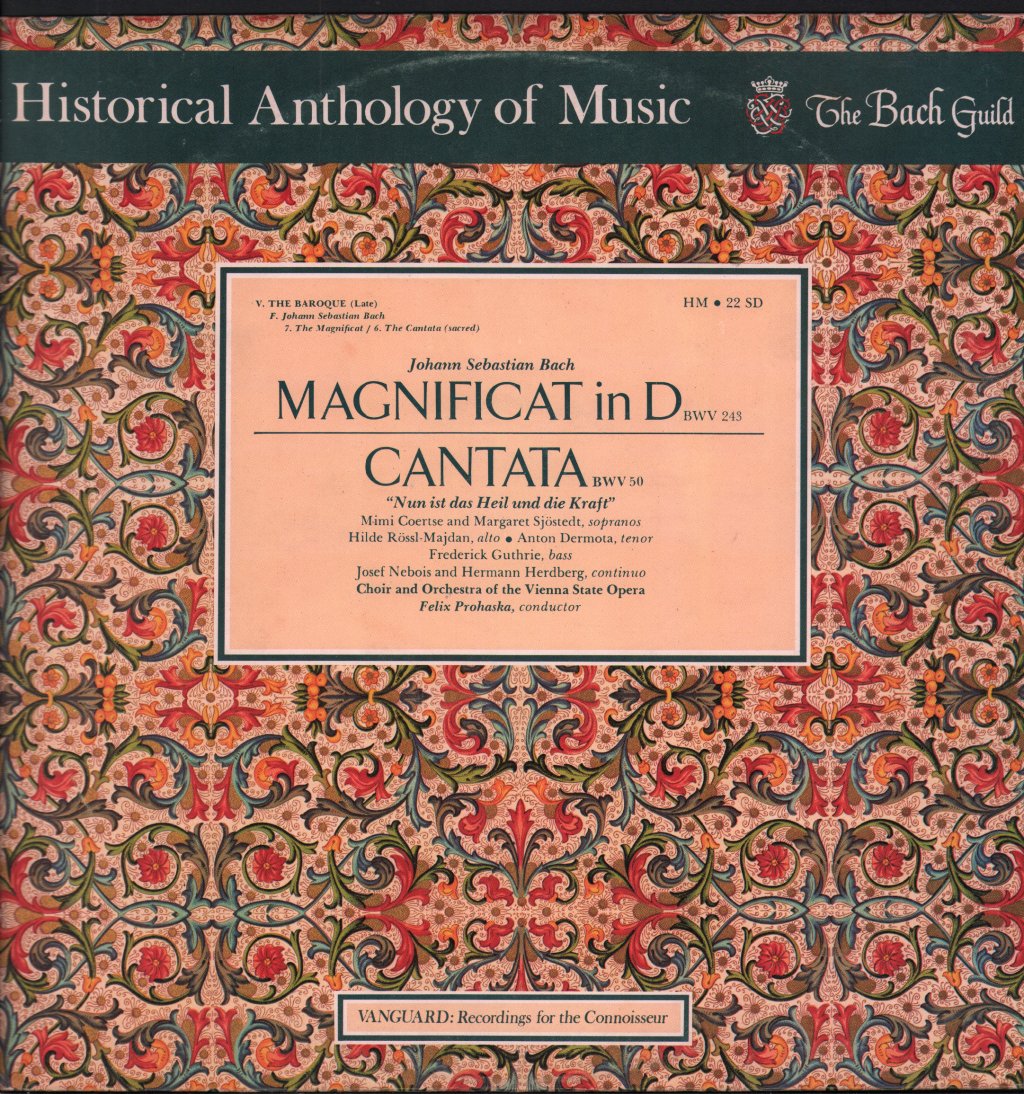 Mimi Coertse / Margarete Sjostedt / Orchestra Of The Vienna State Opera / Felix Prohaska - Johann Sebastian Bach - Magnificat In D BWV 243 / Cantata BWV 50 - Lp