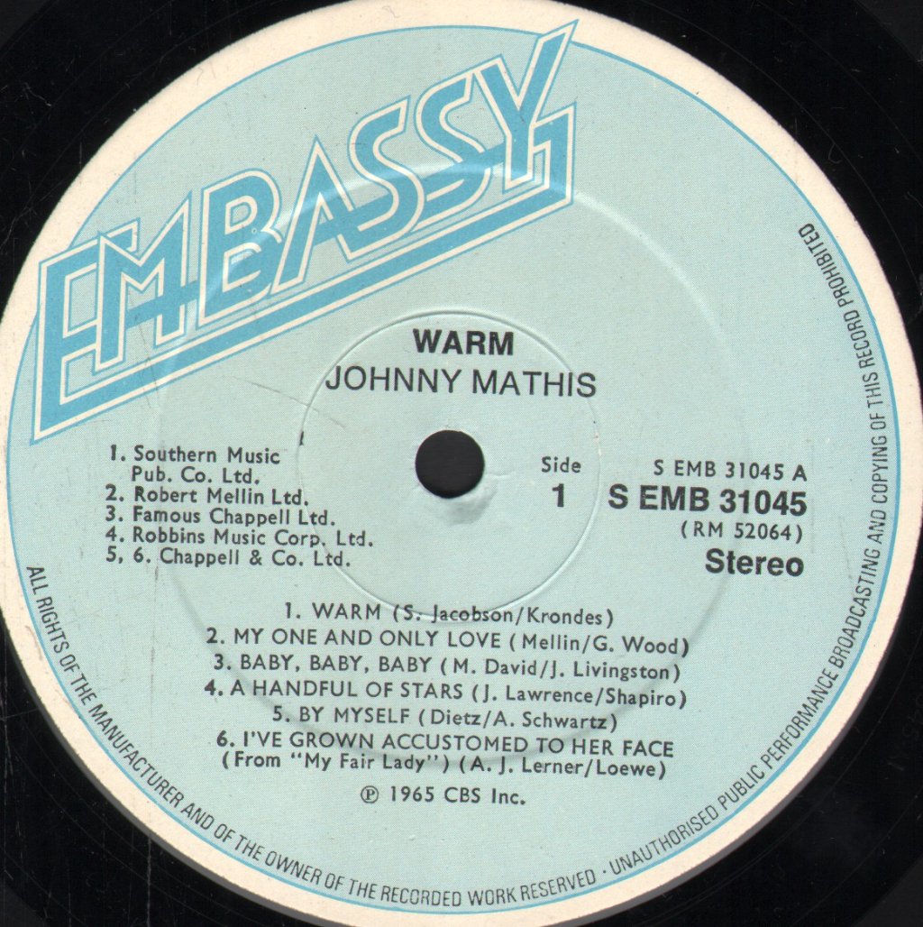 Johnny Mathis - Warm - Lp