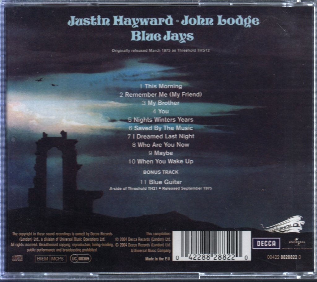 Justin Hayward And John Lodge - Blue Jays - Cd