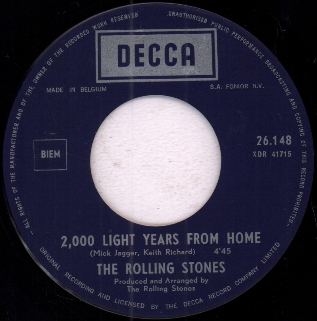 Rolling Stones - 2,000 Light Years From Home - 7 Inch