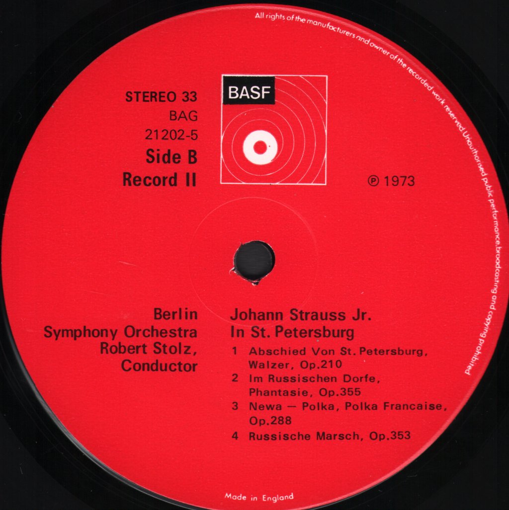 Robert Stolz / Berlin Symphony Orchestra - Johann Strauss In St. Petersburg - Double Lp