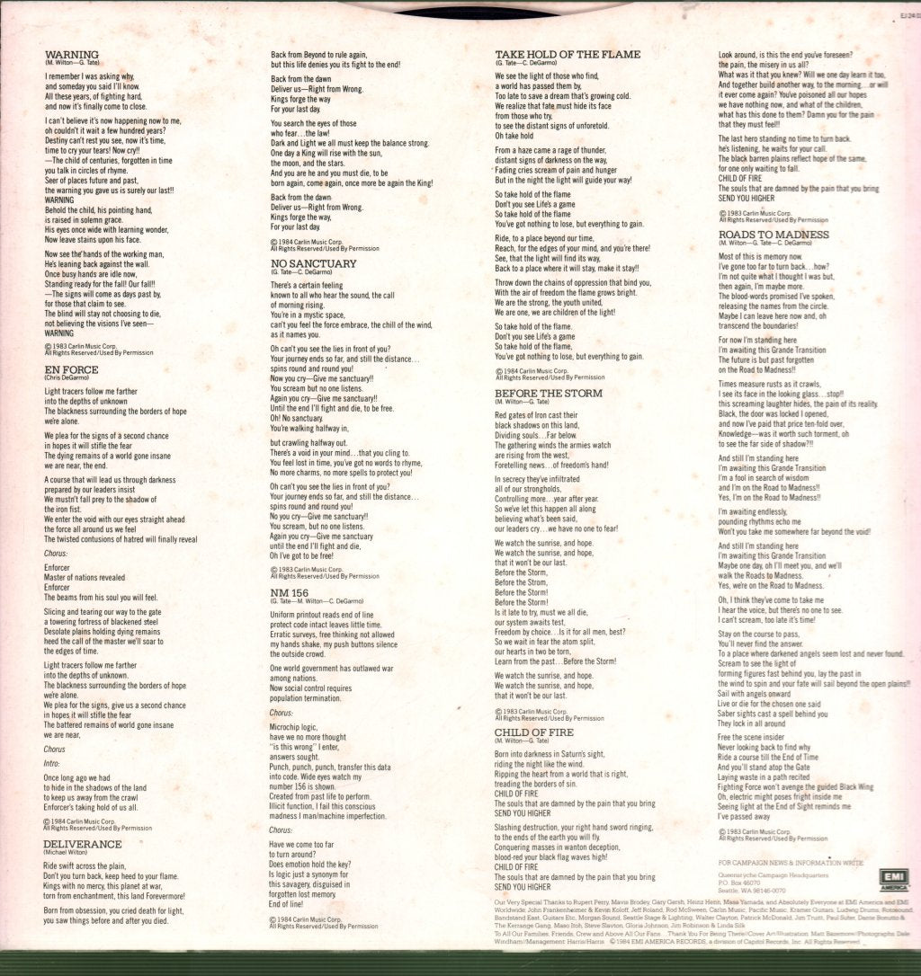 Queensryche - Warning - Lp