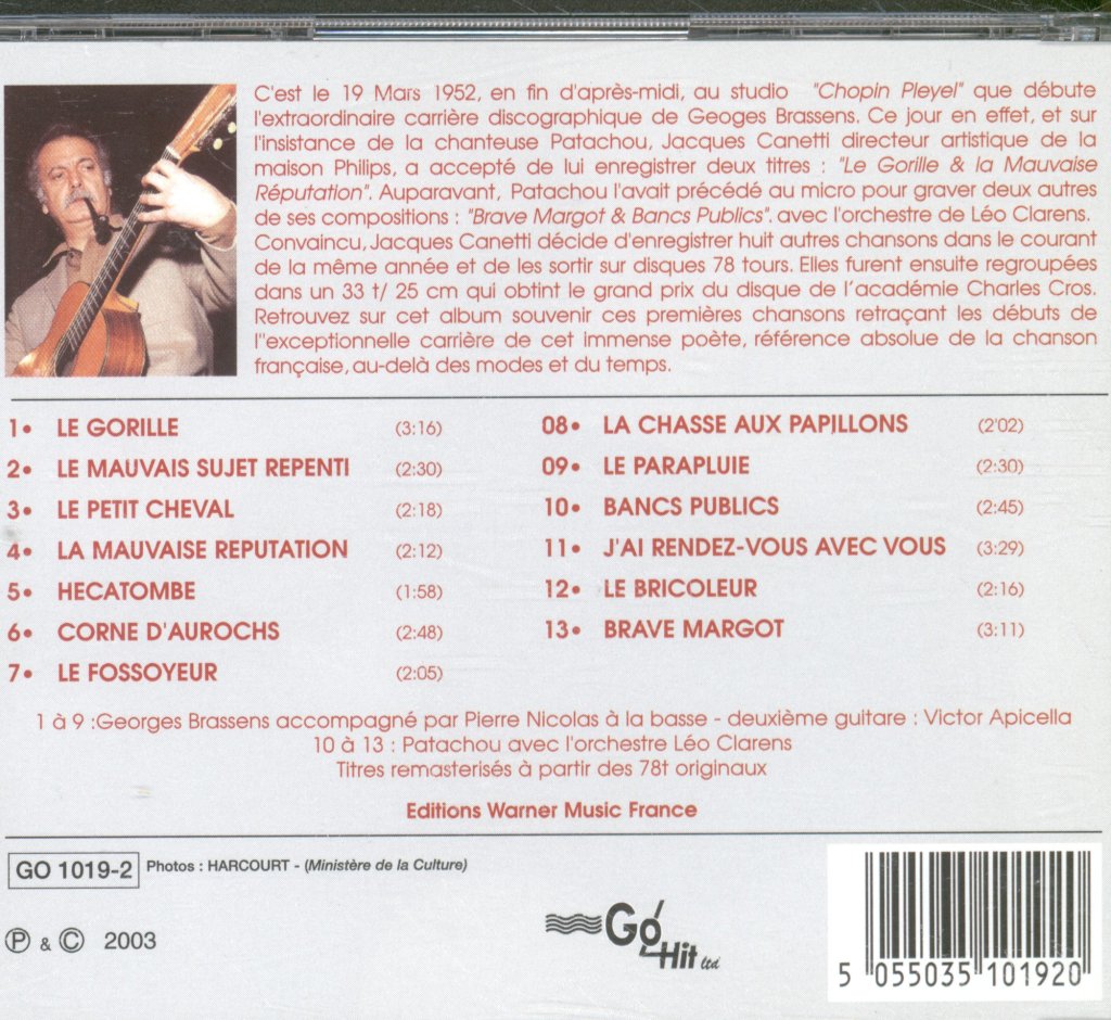 Georges Brassens - Les Premières Chansons - Cd