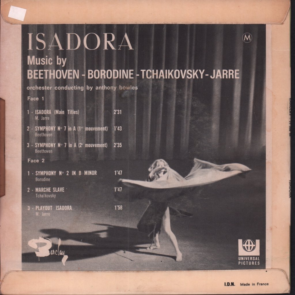 Maurice Jarre - Isadora Original Soundtrack From The Film - 7 Inch