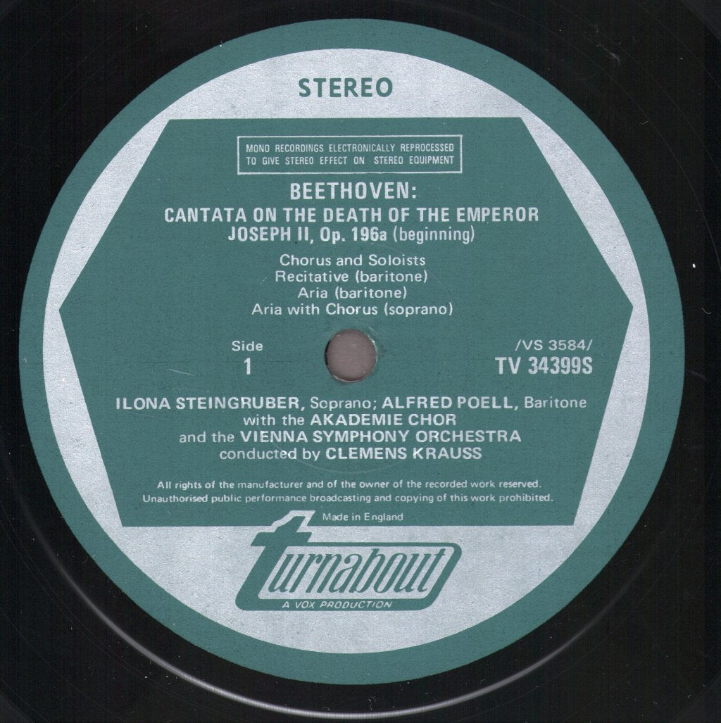 Clemens Krauss - Beethoven - Cantata On The Death Of The Emperor Joseph II. - Lp
