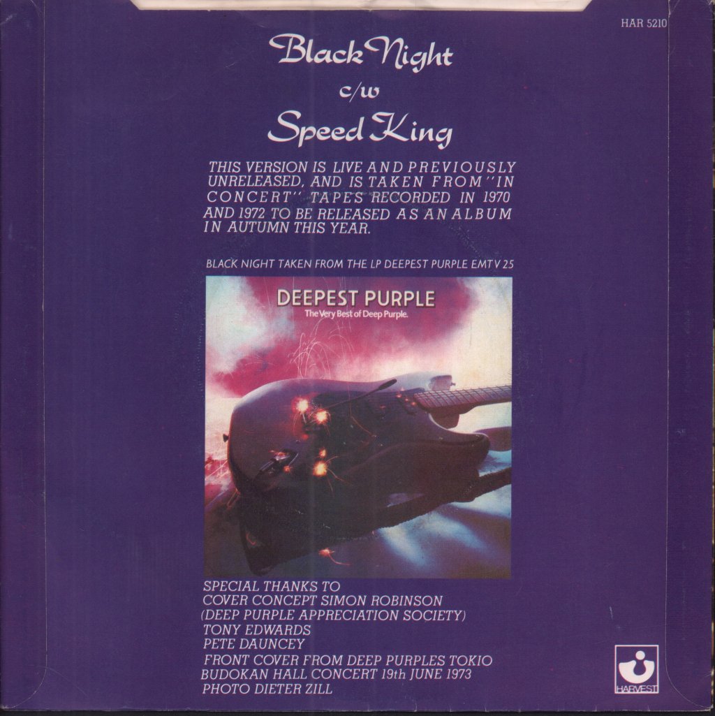 Deep Purple - Black Night - 7 Inch