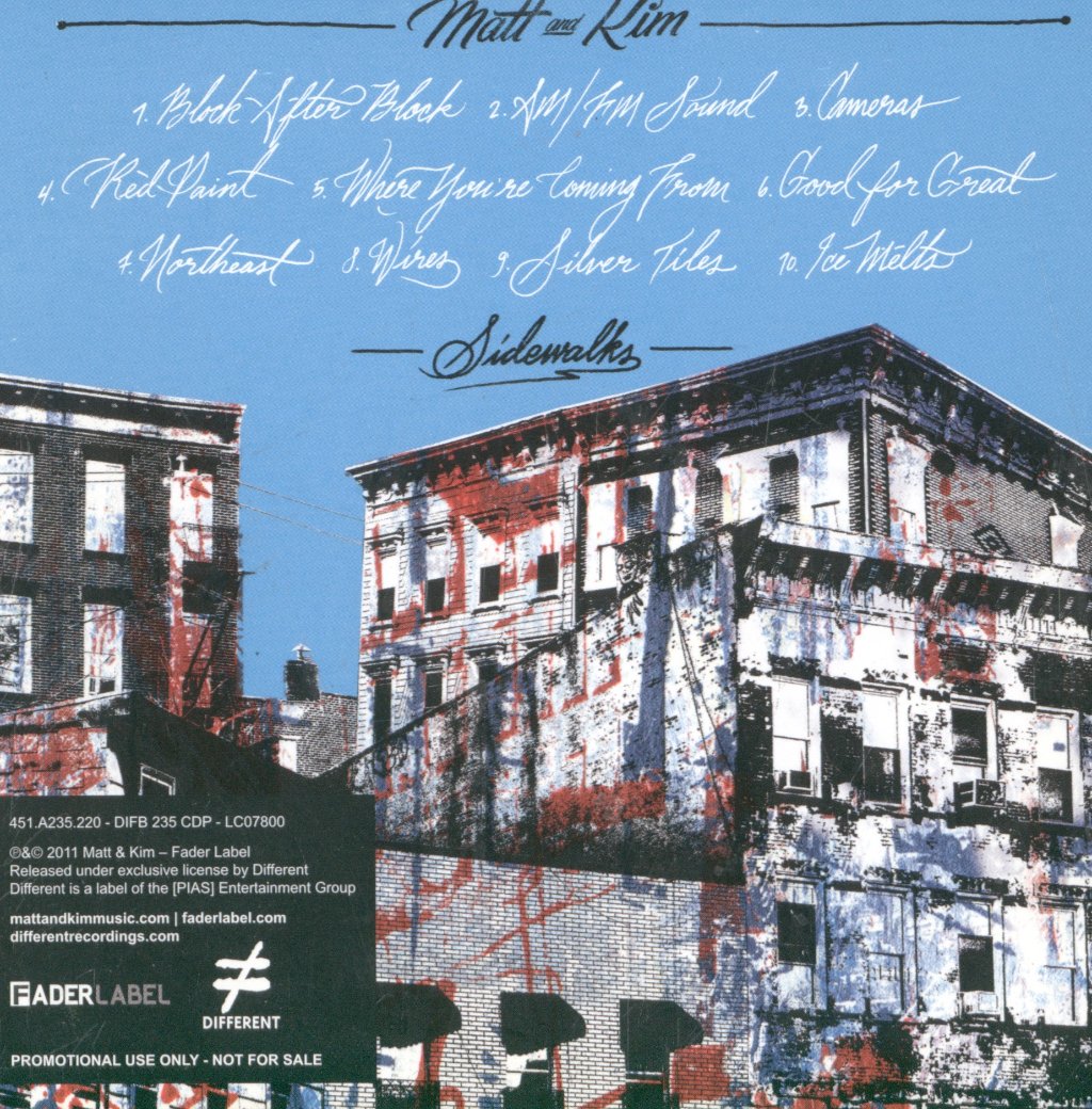 Matt & Kim - Sidewalks - Cd