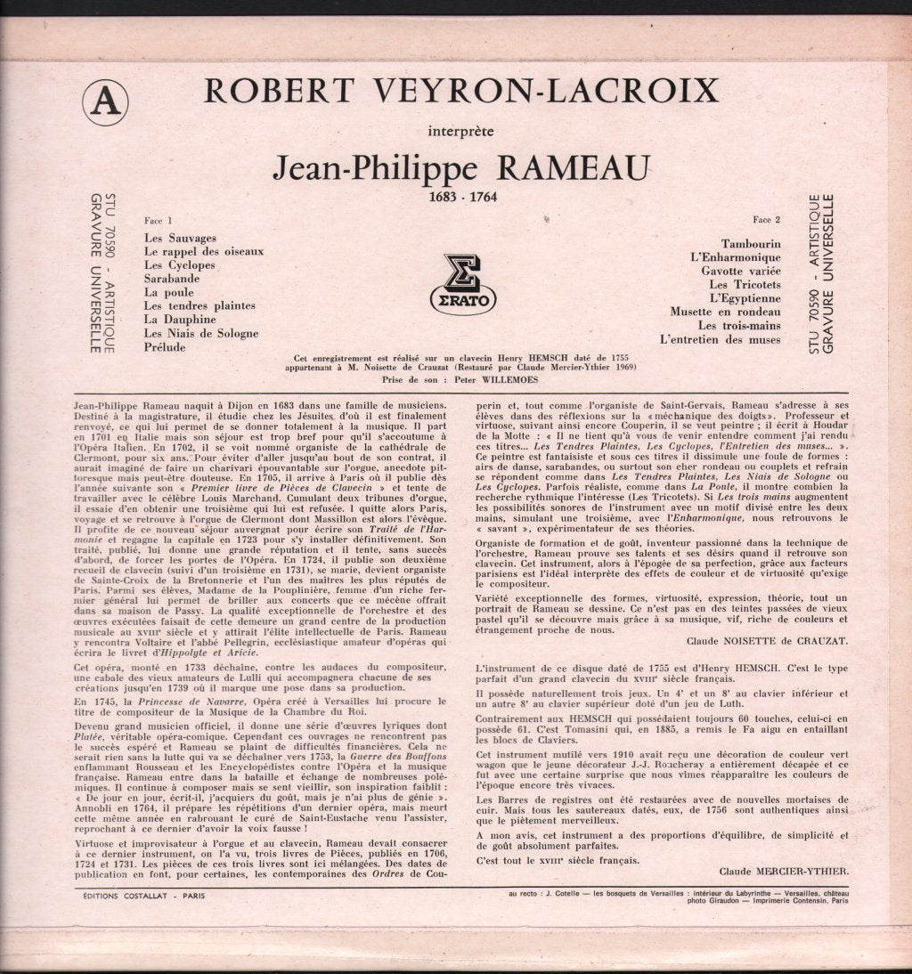 Robert Veyron-Lacroix - Robert Veyron-Lacroix Interprete Rameau - Lp