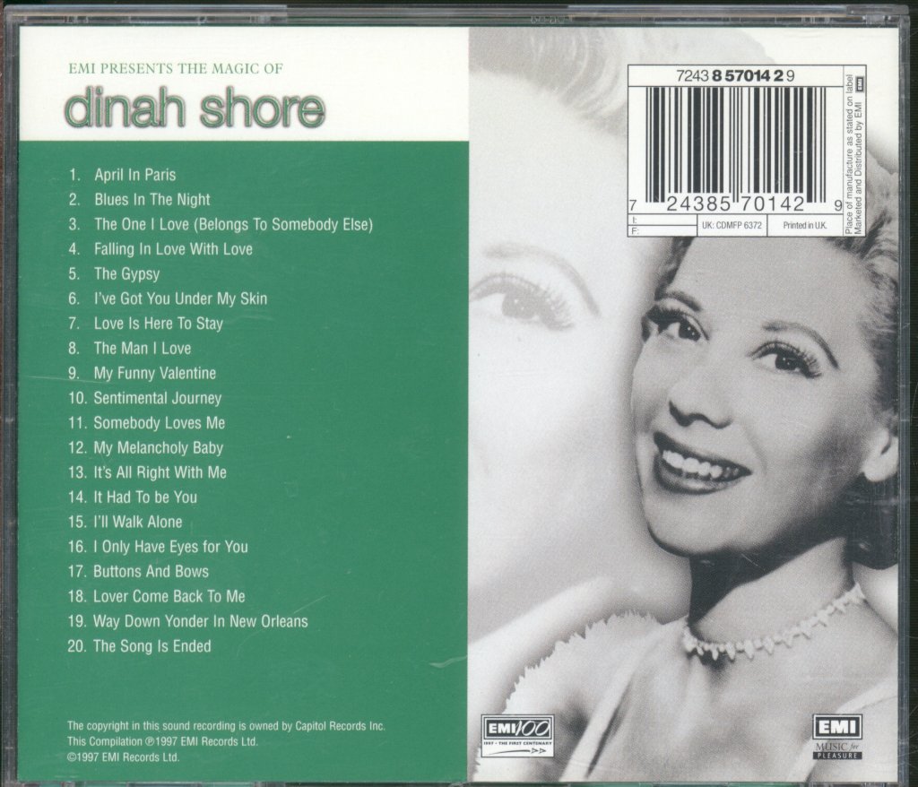 Dinah Shore - EMI Presents The Magic Of Dinah Shore - Cd