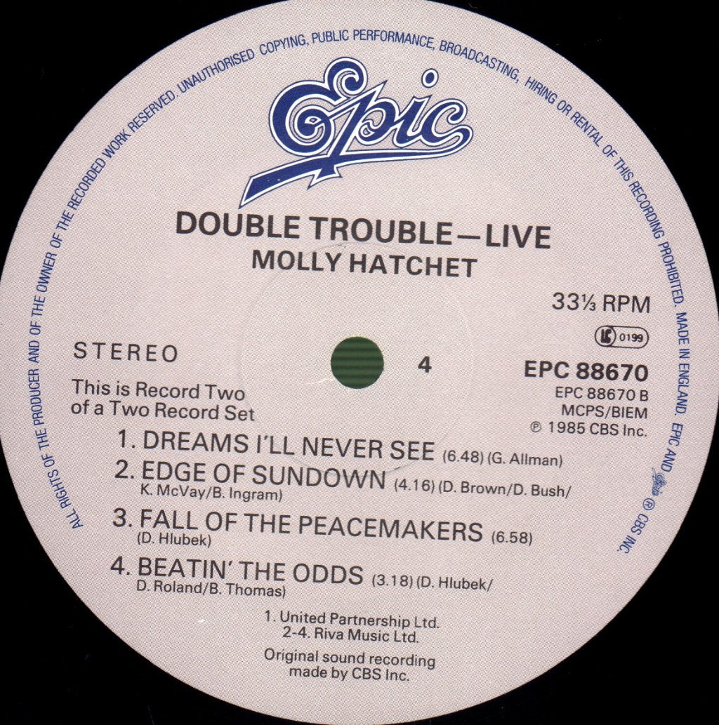 Molly Hatchet - Double Trouble Live - Lp