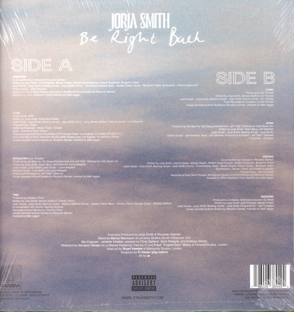 Jorja Smith - Be Right Back - 12 Inch
