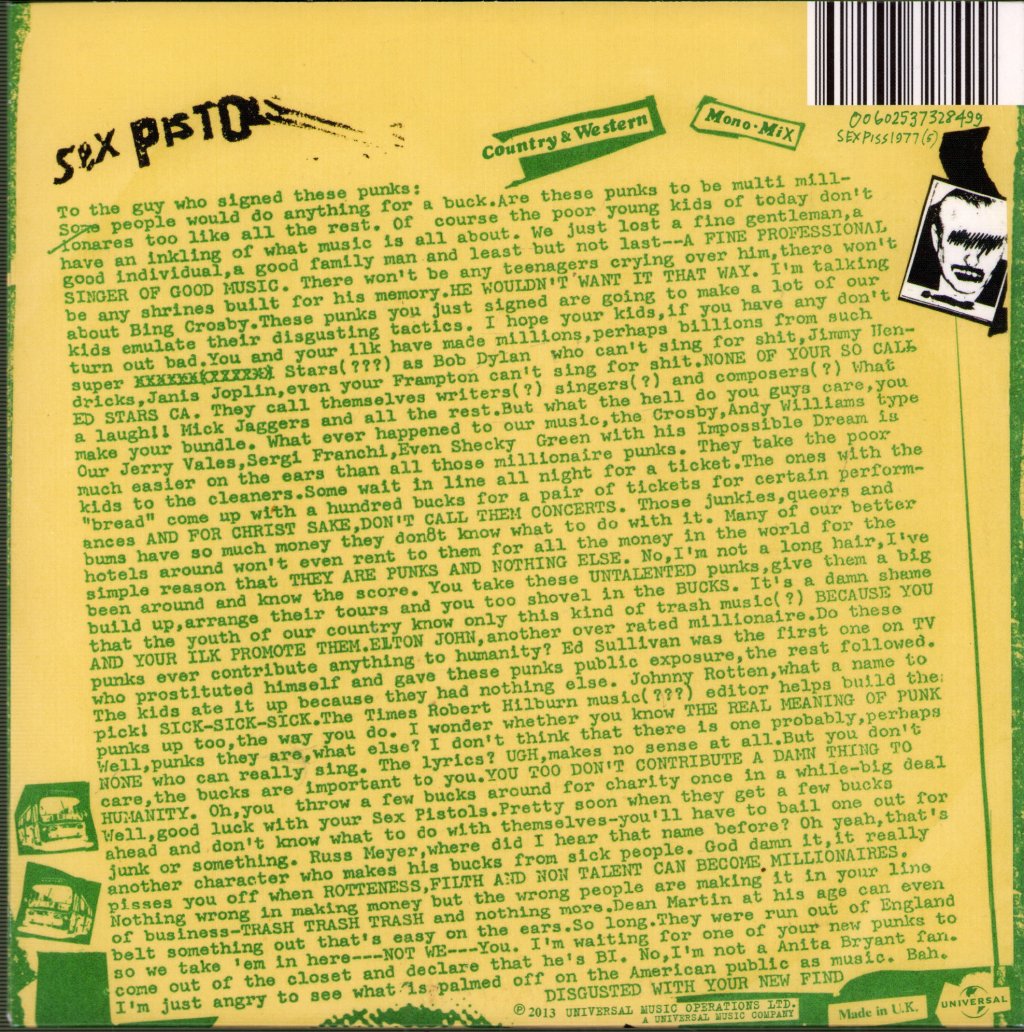 Sex Pistols - Pretty Vacant - 7 Inch
