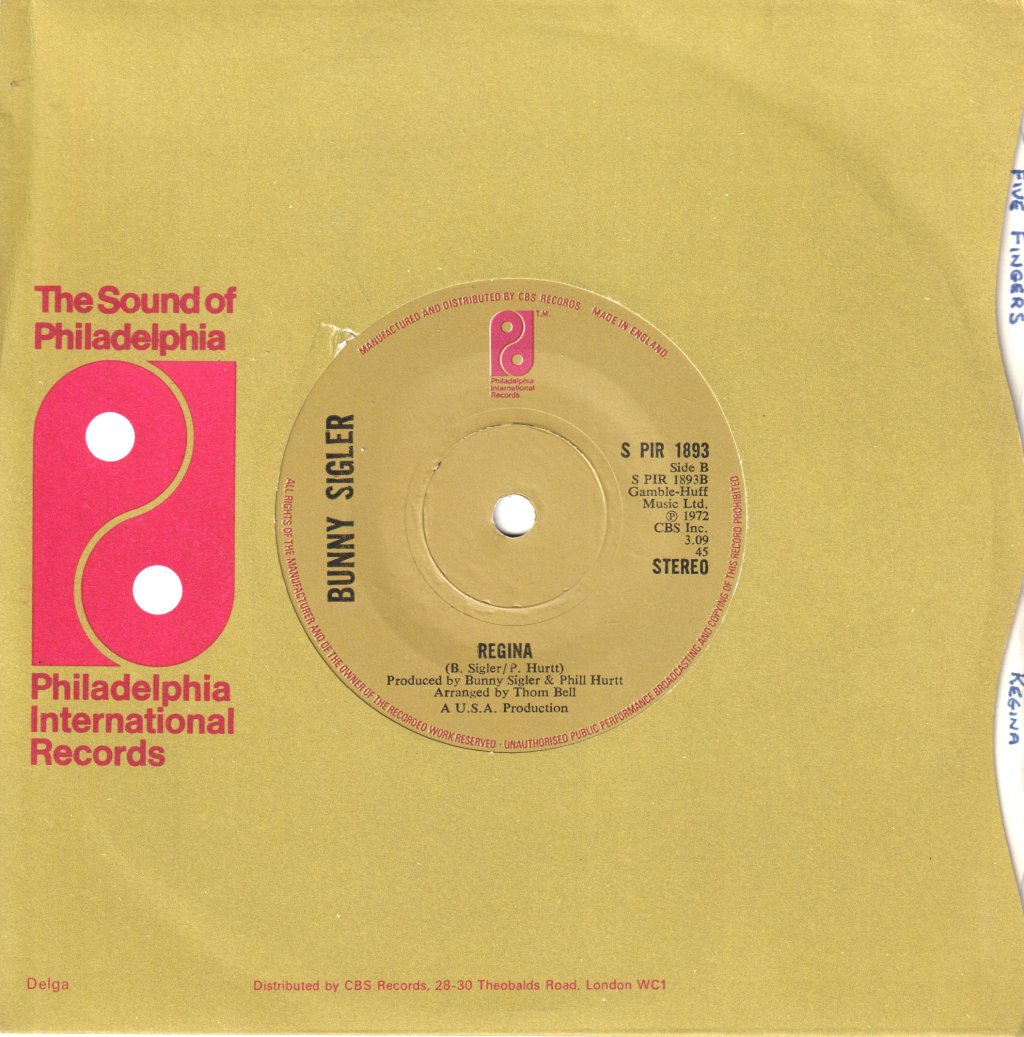 Bunny Sigler - Theme For Five Fingers Of Death - 7 Inch
