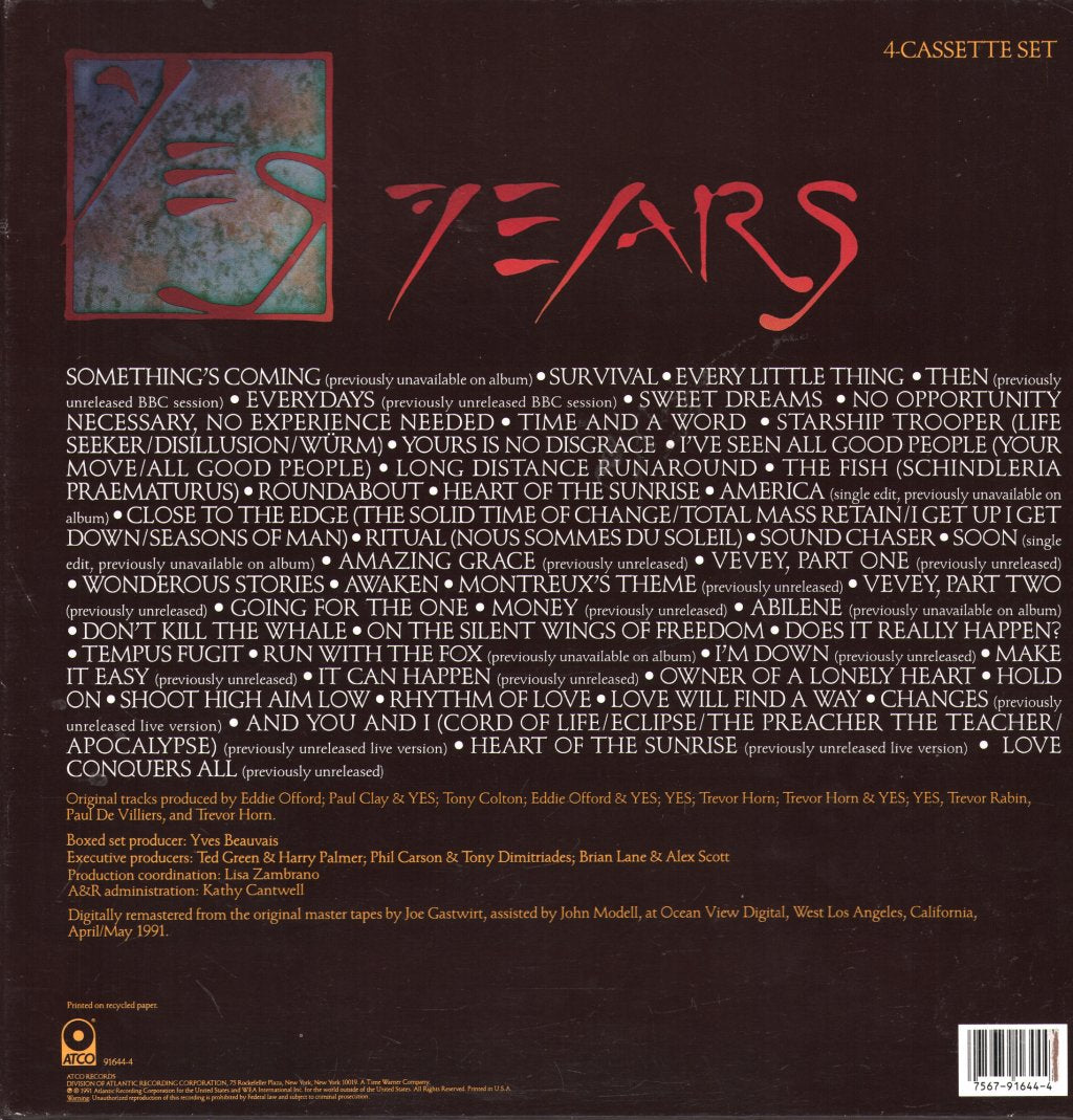 Yes - Yes Years - Cassette Box Set