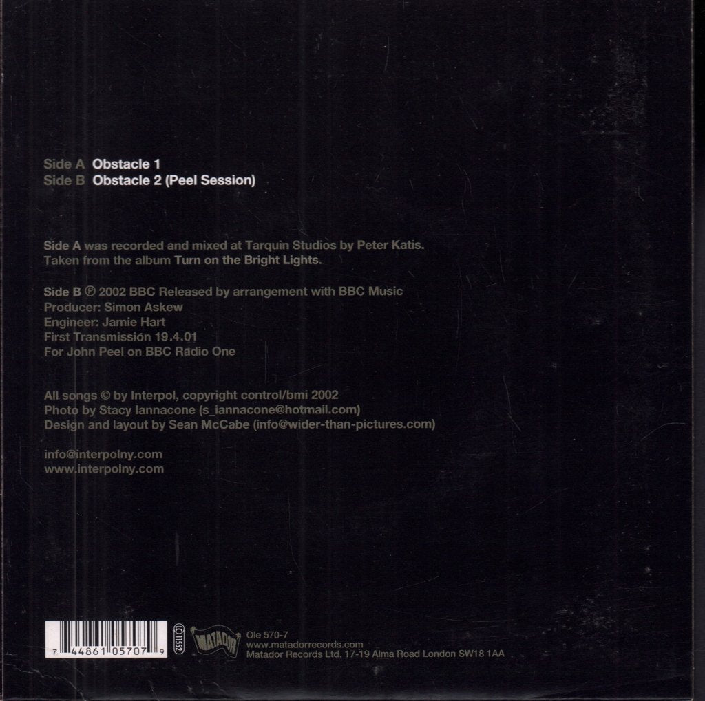 Interpol - Obstacle 1 - 7 Inch