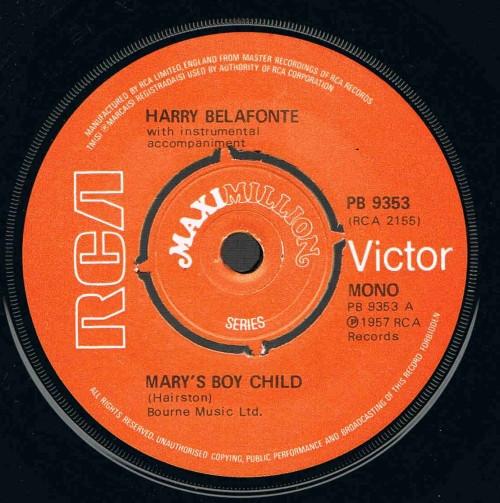 Harry Belafonte - Mary's Boy Child - 7 Inch