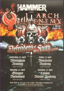 Opeth/Arch Enemy - Defenders Of The Faith 2008 - Flyer