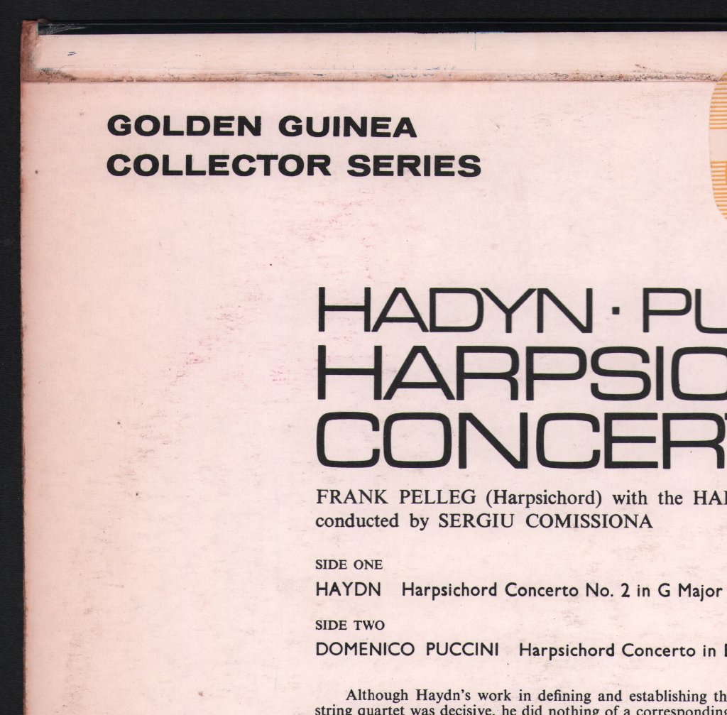 Frank Pelleg / Haifa Symphony Orchestra / Sergiu Comissiona - Haydn - Harpsichord Concerto No. 2 In G Major / Domenico Puccini - Harpsichord Concerto In B Flat Major - Lp
