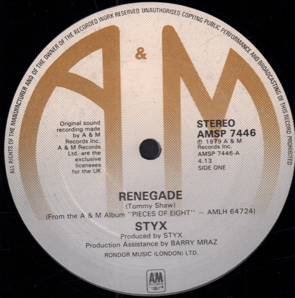 Styx - Renegade - 12 Inch