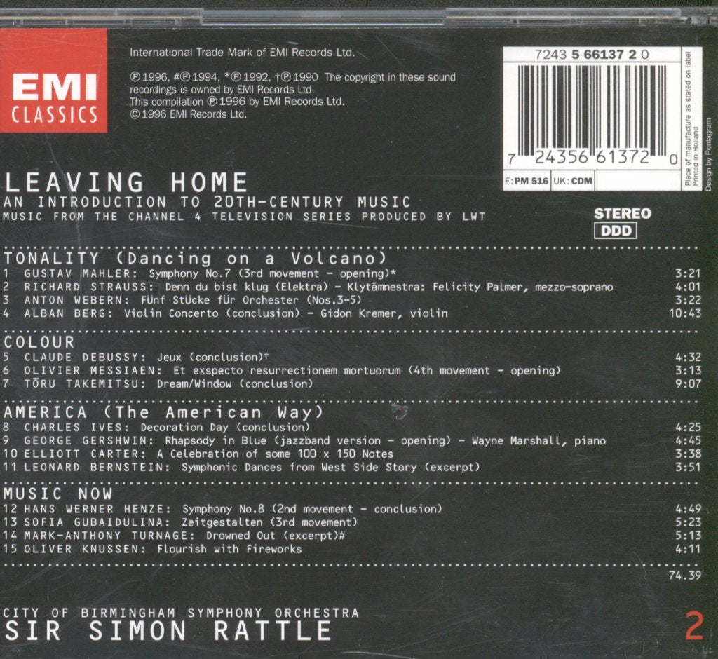 Simon Rattle / City Of Birmingham Symphony Orchestra - Leaving Home 2 - An Introduction To 20th-Century Music (Tonality - Colour - America - Music Now) - Cd