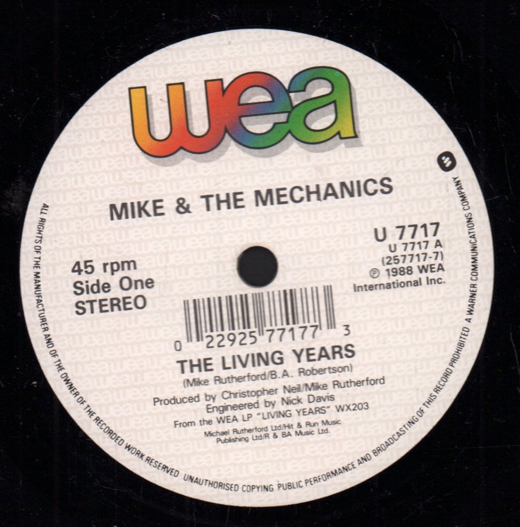 Mike And The Mechanics - Living Years - 7 Inch