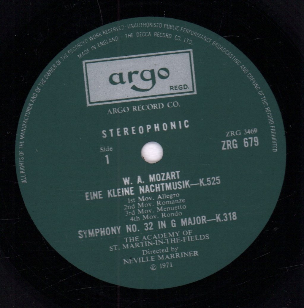 Neville Marriner / Academy Of St.Martin-In-The-Fields - Mozart Eine Kleine Nachtmusik - Lp
