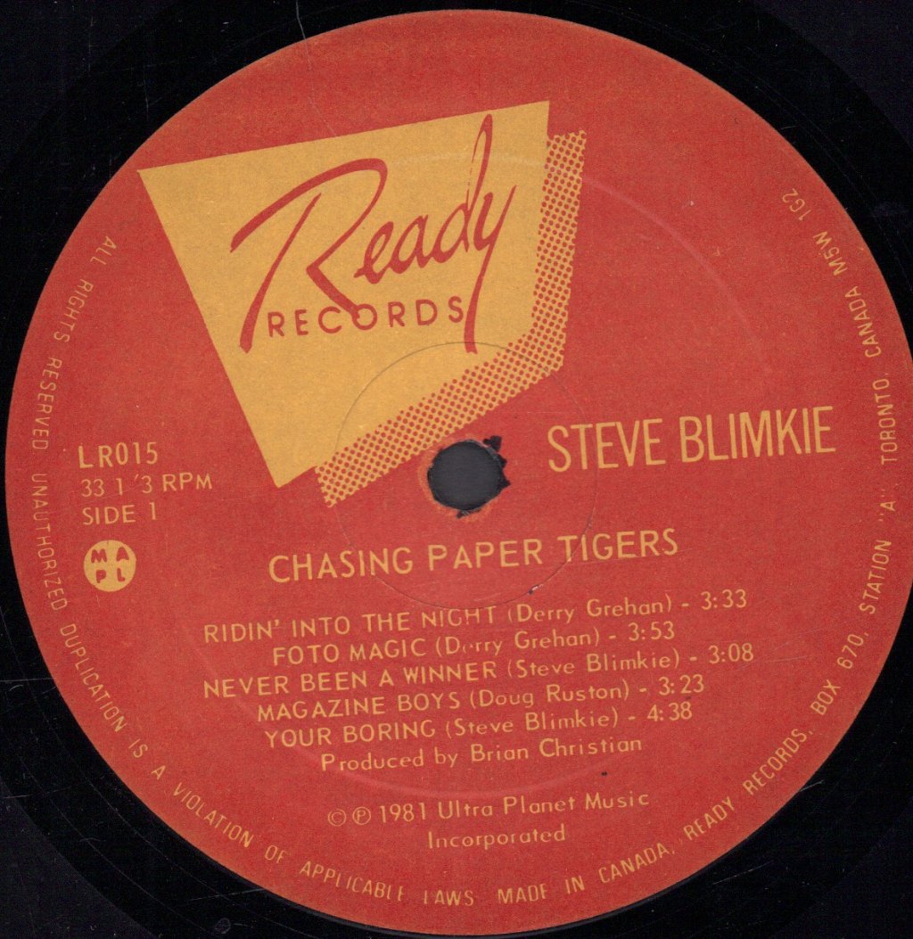 Steve Blimkie - Chasing Paper Tigers - Lp