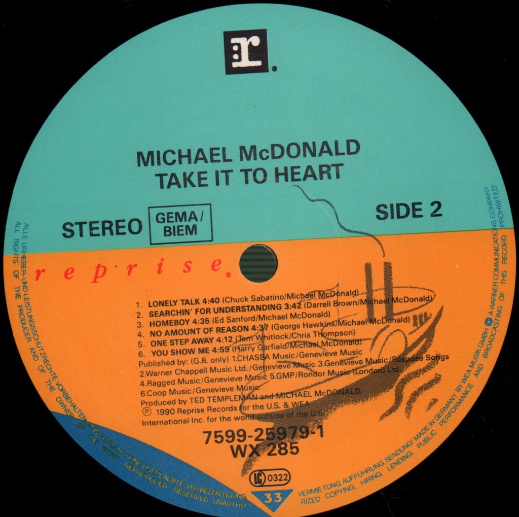 Michael McDonald - Take It To Heart - Lp