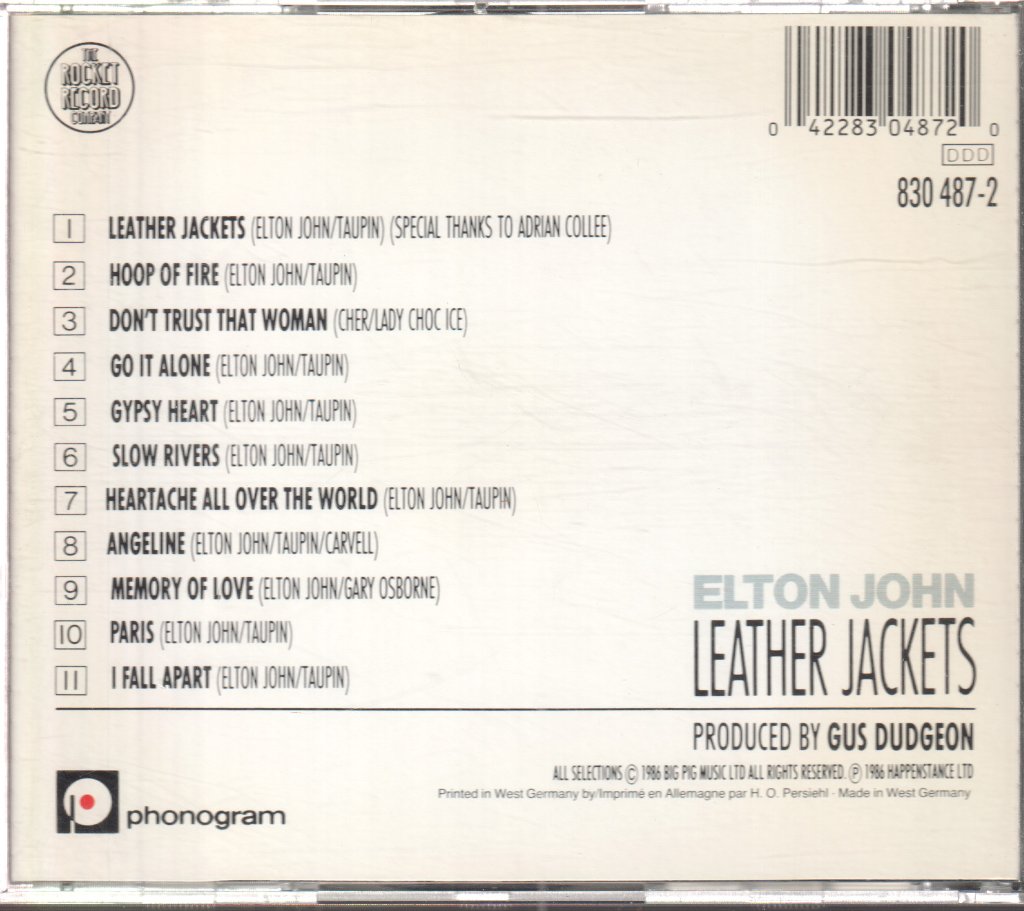 Elton John - Leather Jackets - Cd