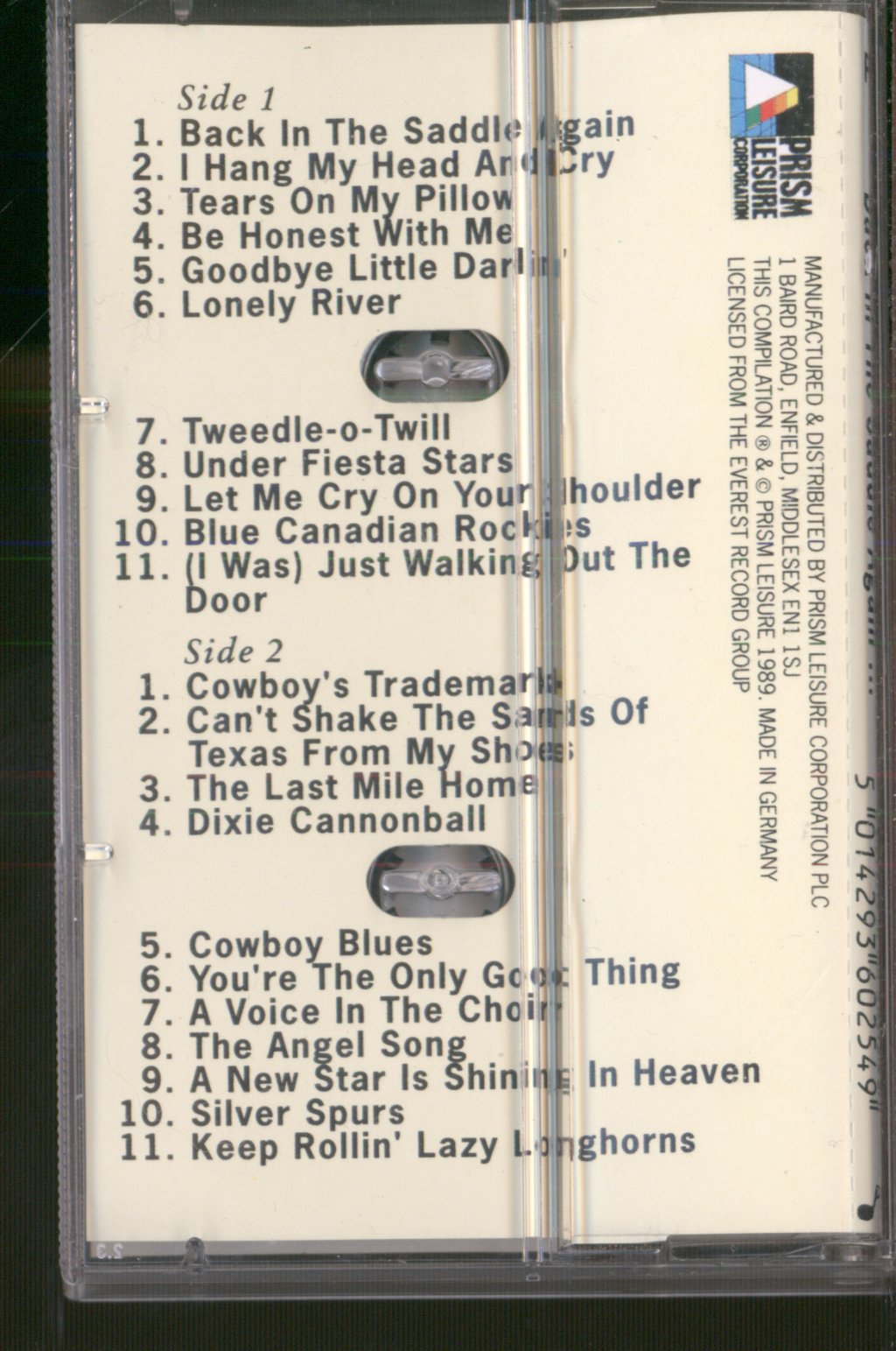 Gene Autry - Back In The Saddle Again And Other Cowboy Songs - Cassette