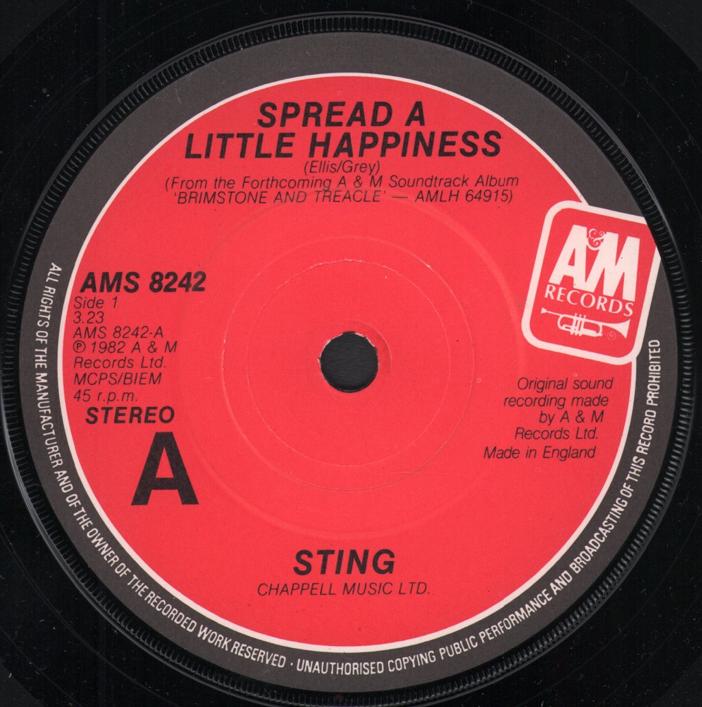 Sting - Spread A Little Happiness - 7 Inch