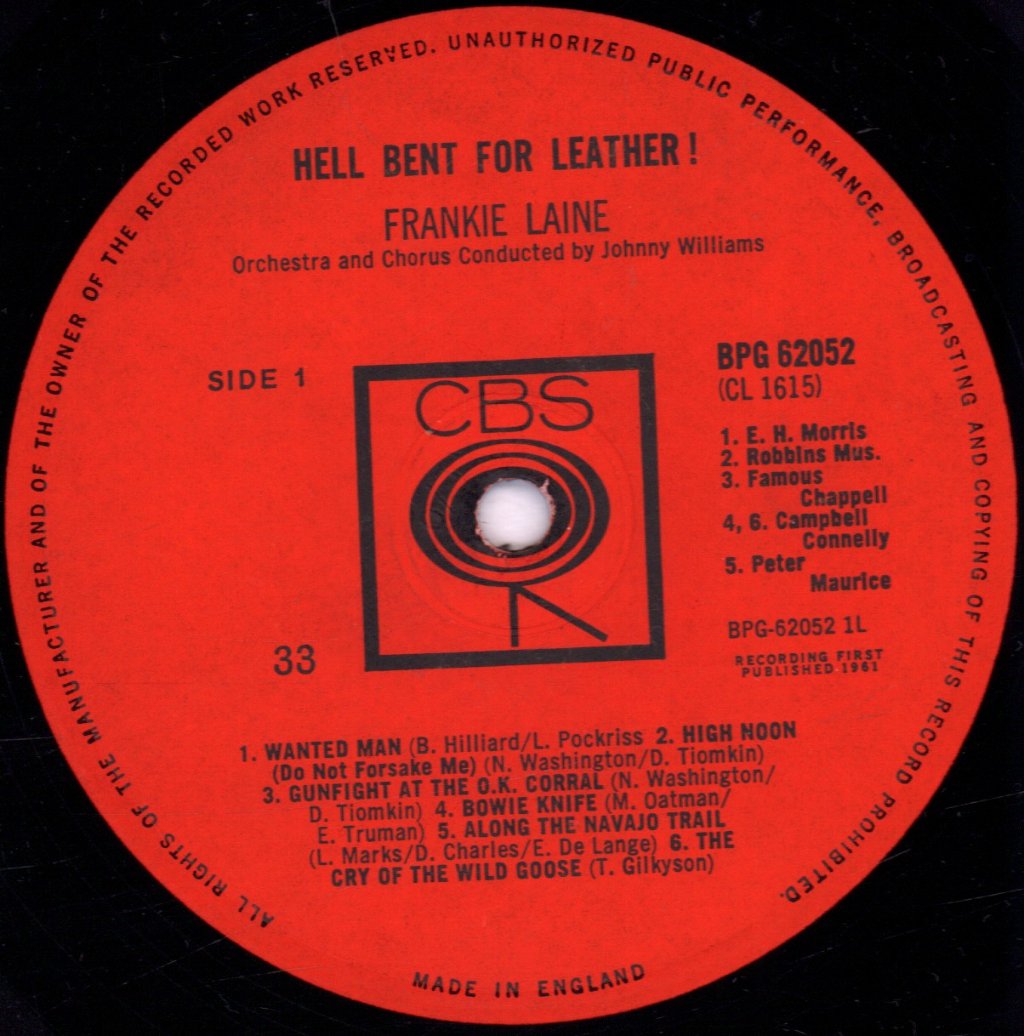 Frankie Laine - Hell Bent For Leather! - Lp