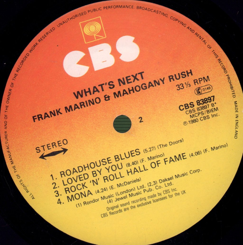 Frank Marino And Mahogany Rush - What's Next - Lp
