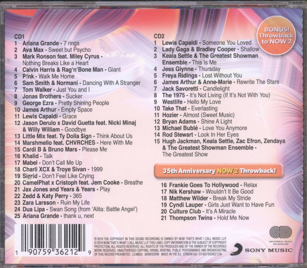 Various Artists - Now That's What I Call Music! 102 - Double Cd