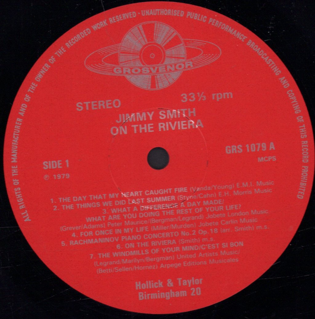 Jimmy Smith - On The Riviera - Lp